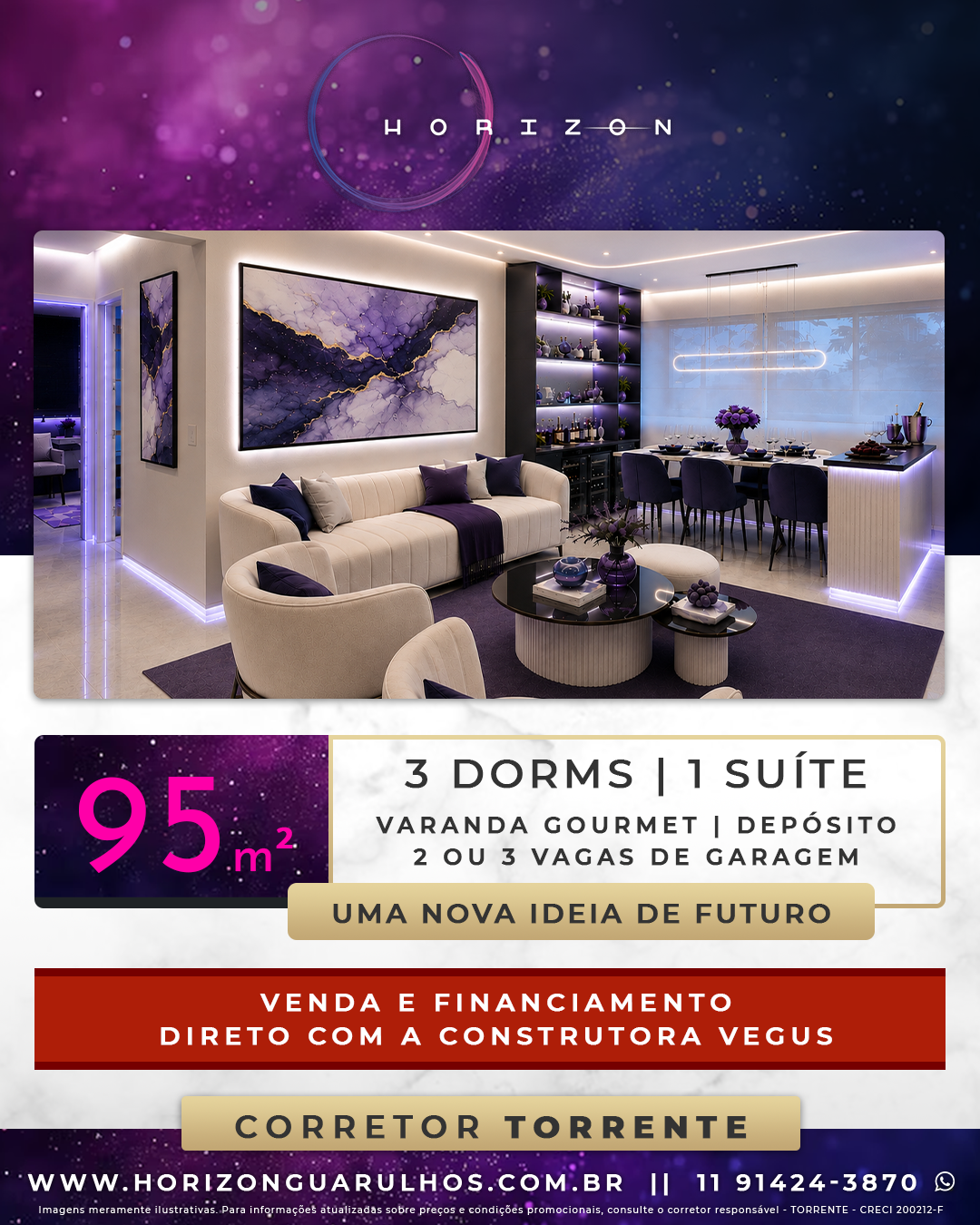 Lançamento VEGUS Residencial Horizon | Compre seu novo apartamento de 95 m², 117m² ou 145m² na planta